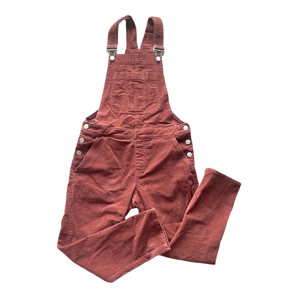 gap corduroy rust straight leg overalls